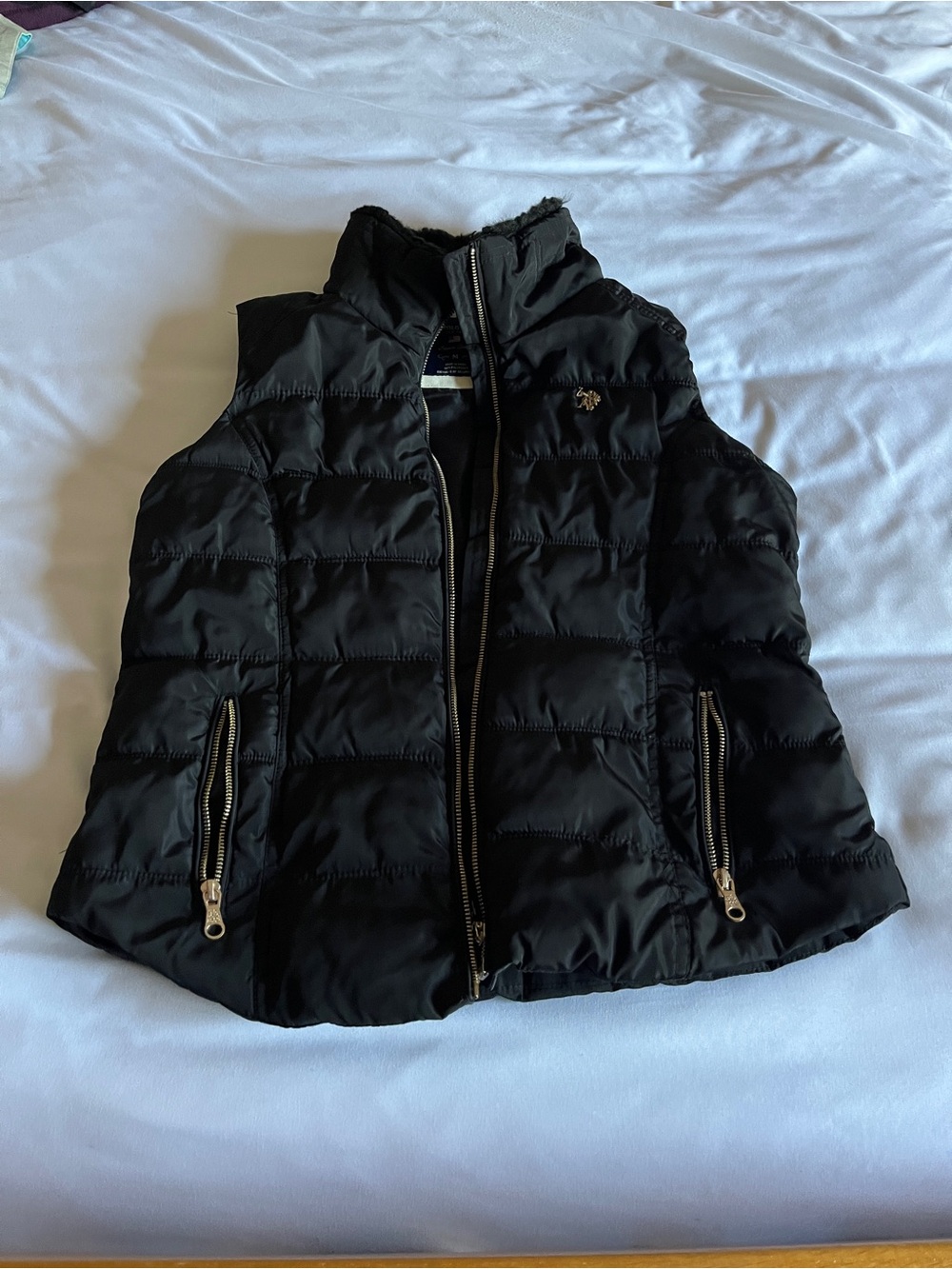 U.S. Polo Assn. Black Quilted Puffer Vest for Kids